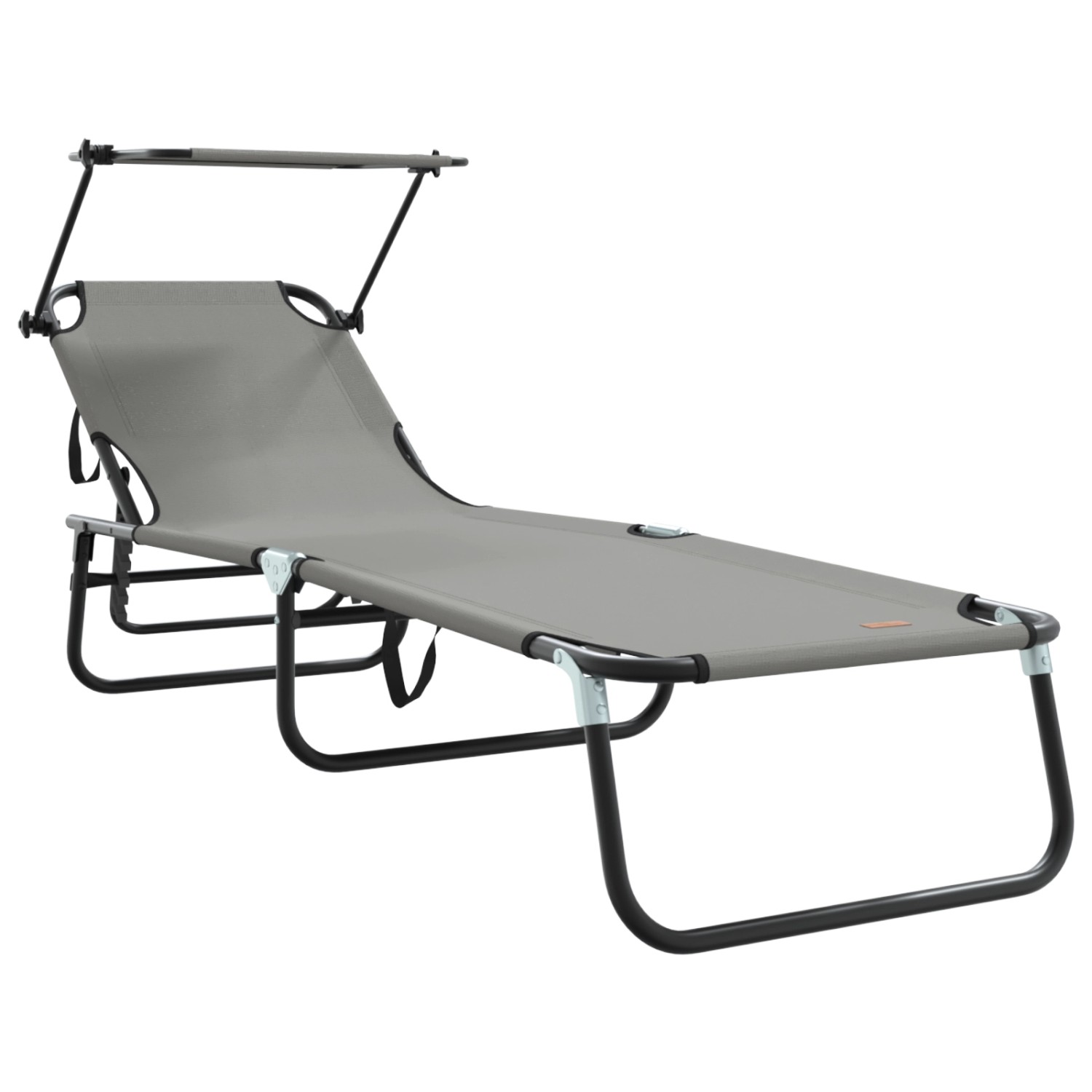 vidaXL Faltbare Sonnenliege mit Sonnendach Grau 600D Oxfordstoff 42003131 günstig online kaufen