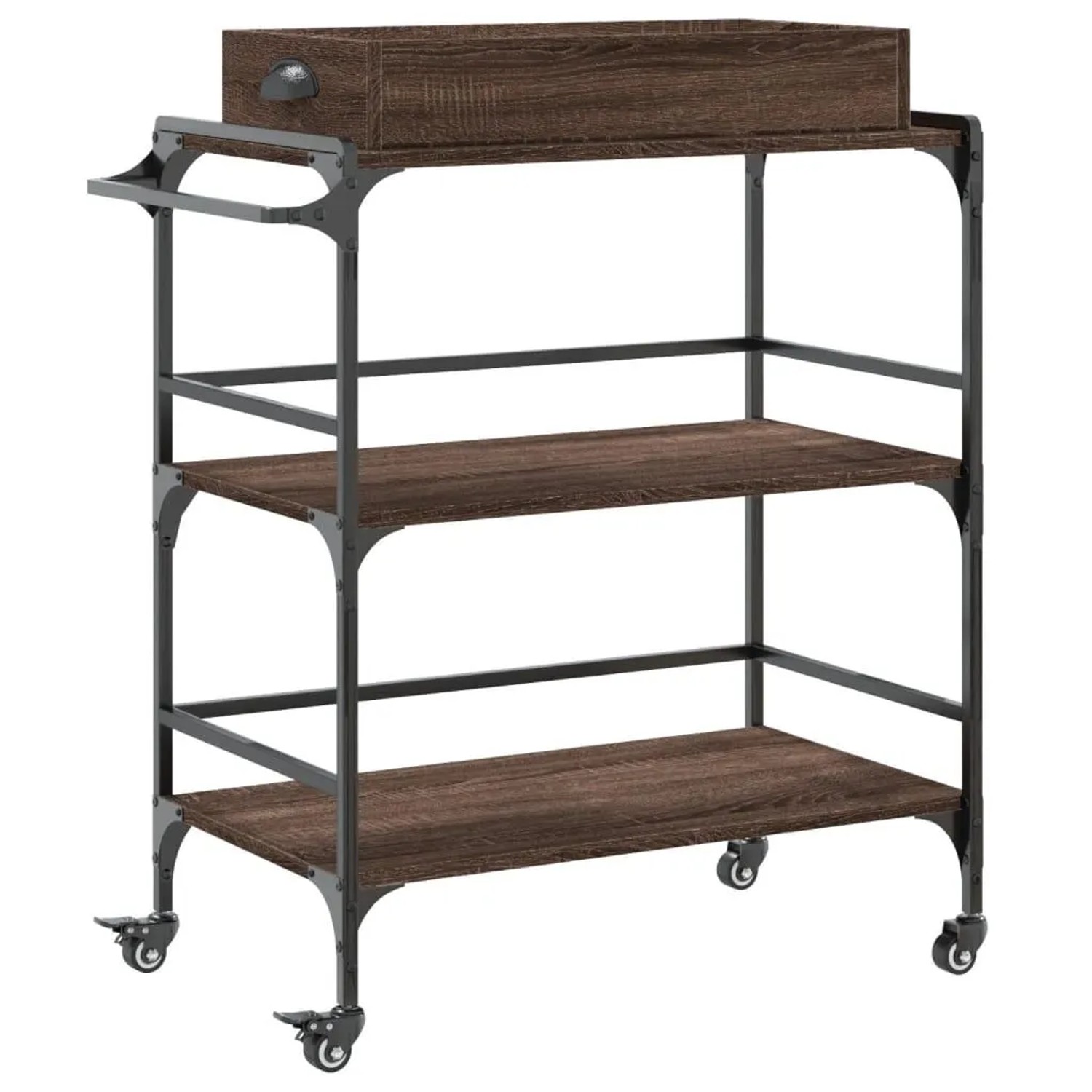 vidaXL Küchenwagen Braun Eichen-Optik 81,5x41x92,5 cm Holzwerkstoff 842345