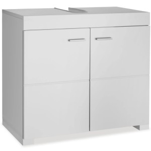 Tectake Waschbeckenunterschrank Idris 2 Geräumige Fächer Spanplatte und Mdf Platte 35 x 60 x 56 cm Weiß