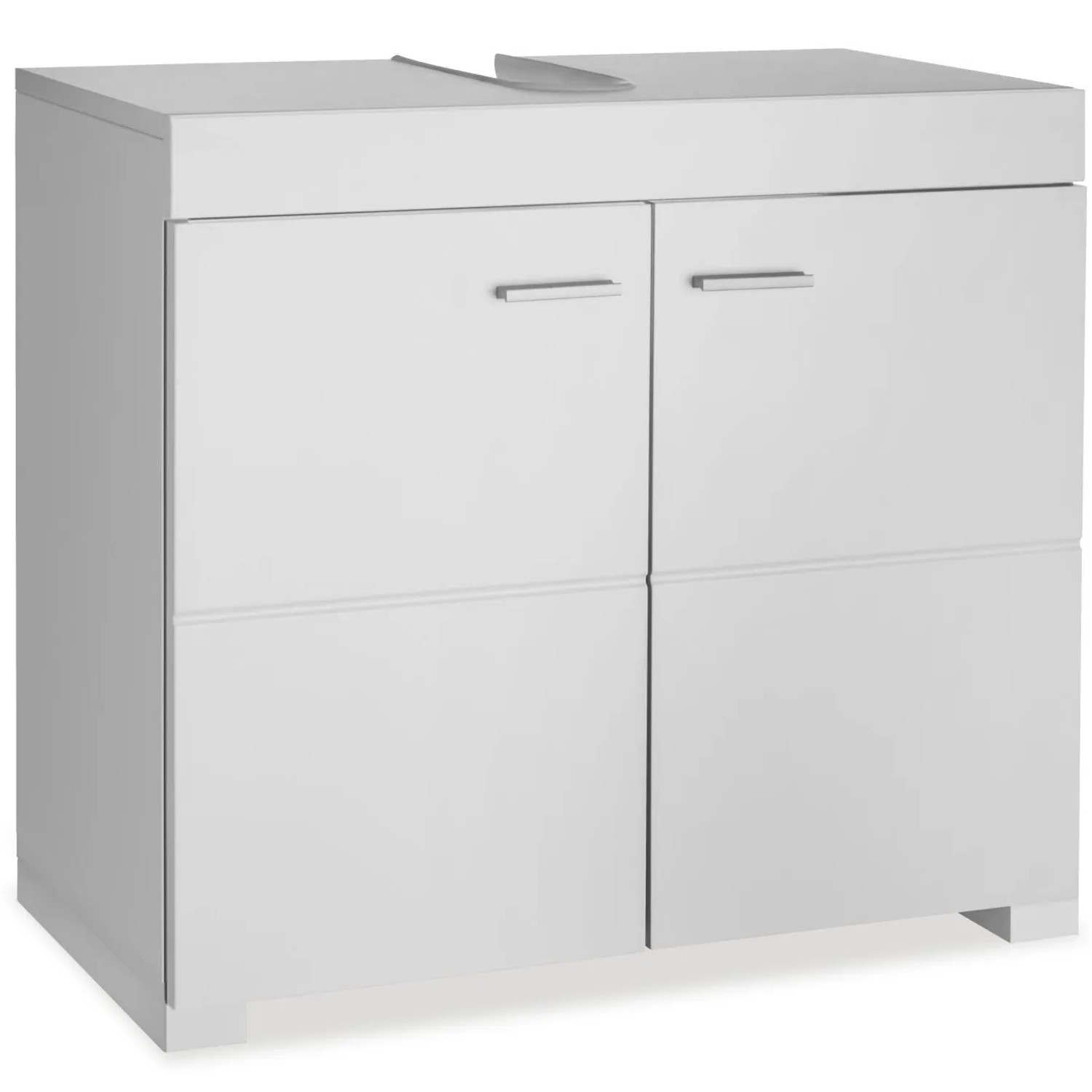 Tectake Waschbeckenunterschrank Idris 2 Geräumige Fächer Spanplatte und Mdf Platte  35 x 60 x 56 cm Weiß