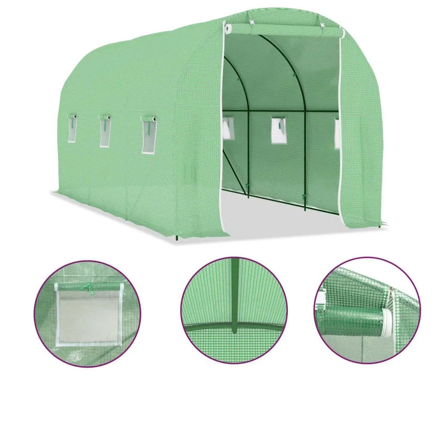 vidaXL Gewächshaus 9 m² 4,5x2x2 m 48165_5