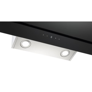 Respekta CH77090SA Dunstabzugshaube, 90cm, Schwarzglas, Energieeffizienzklasse A