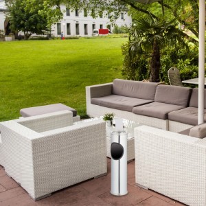 Relaxdays Stehaschenbecher Edelstahl Silber 52,5 cm x 14,5 cm