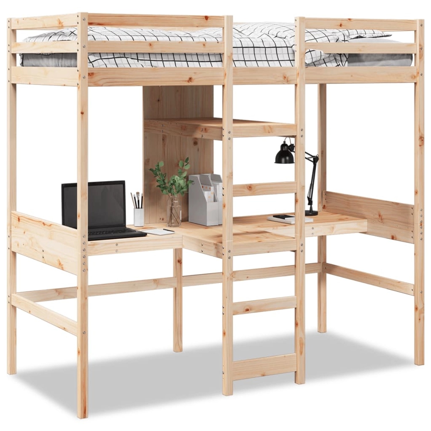 vidaXL Hochbett ohne Matratze 90x190 cm Massivholz Kiefer 3308547 günstig online kaufen