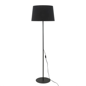 Licht-Erlebnisse Stehlampe Schwarz 148 cm Klein E27 Stoff Metall