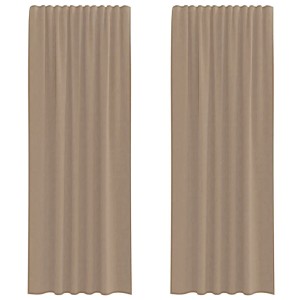 vidaXL Voile Vorhänge mit Stangentaschen 2 Stk Hellbraun 4102225