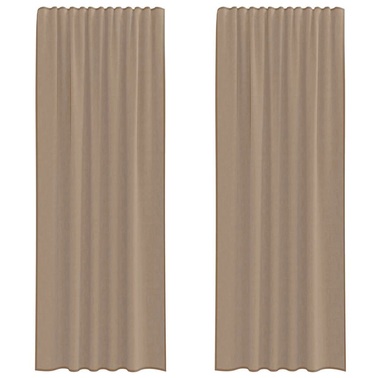 vidaXL Voile Vorhänge mit Stangentaschen 2 Stk Hellbraun 4102225 günstig online kaufen