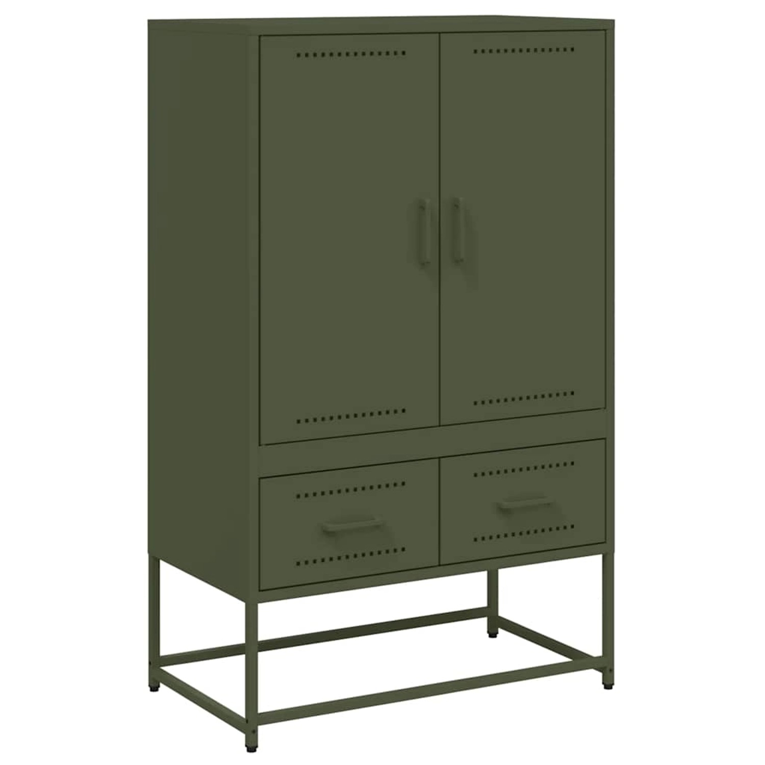 vidaXL Highboard Olivgrün 68x39x111,5 cm Stahl 846612 günstig online kaufen