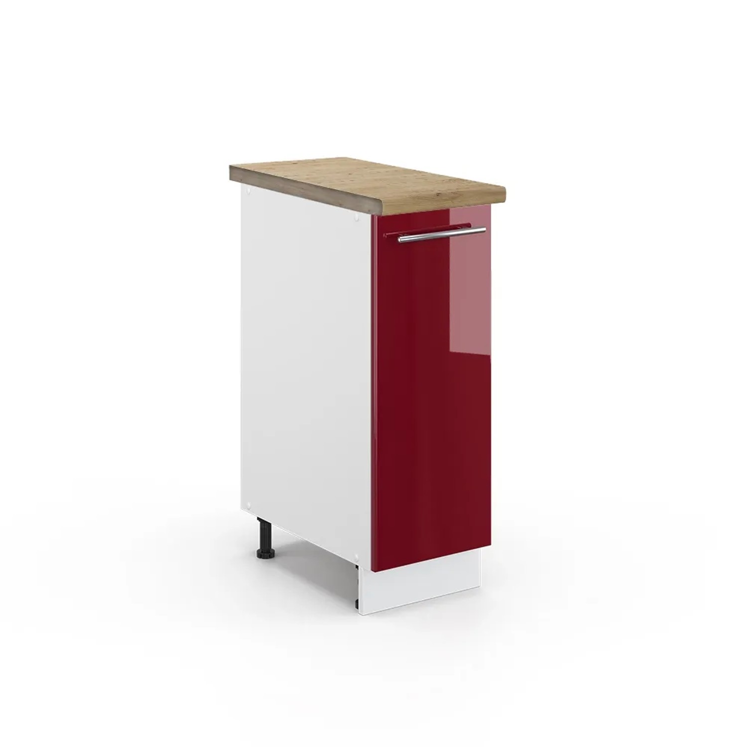 Vicco Apothekerschrank Fame-Line Bordeaux Hochglanz/Weiß 30 cm AP Eiche