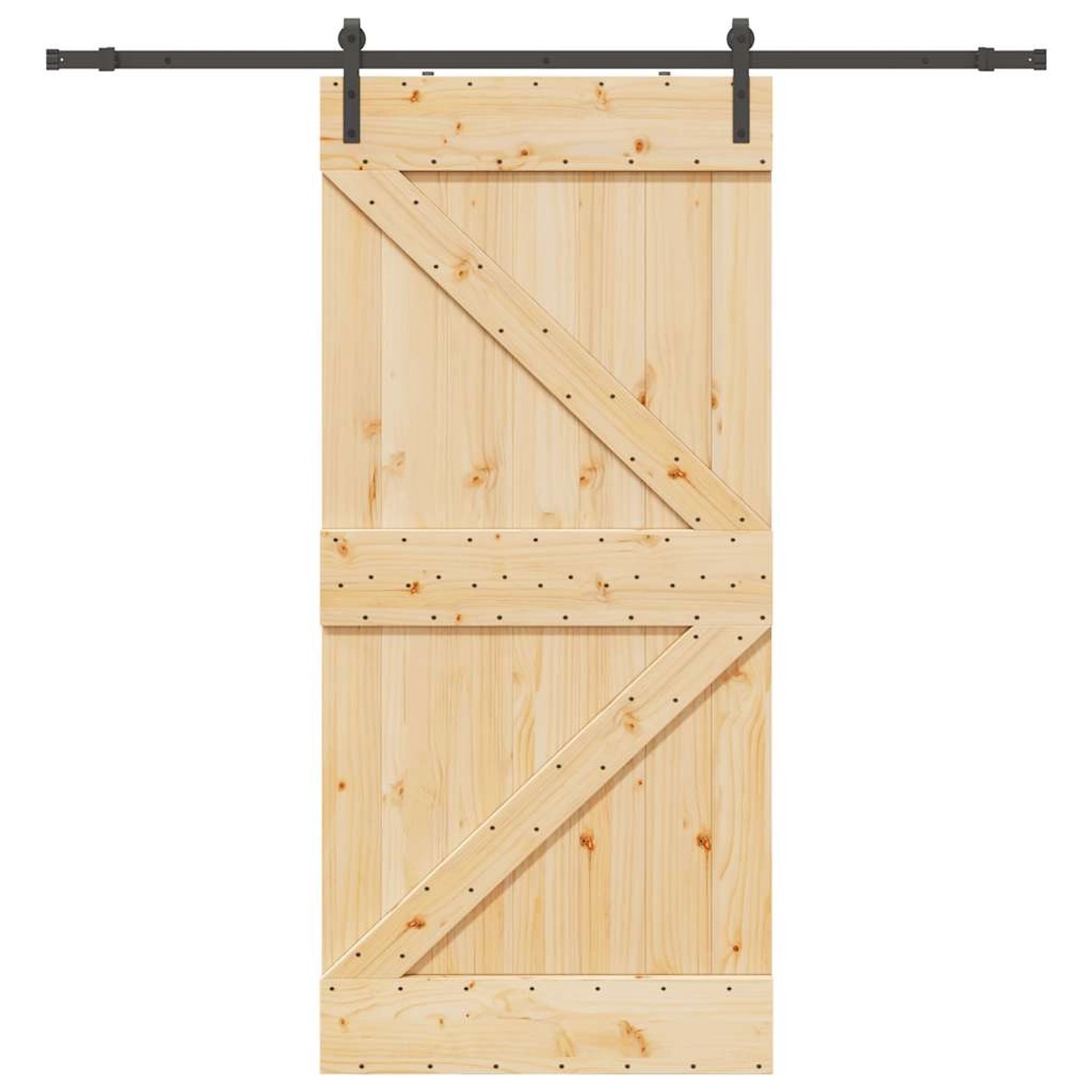vidaXL Schiebetür mit Beschlag 100x210 cm Massivholz Kiefer 3332615 günstig online kaufen