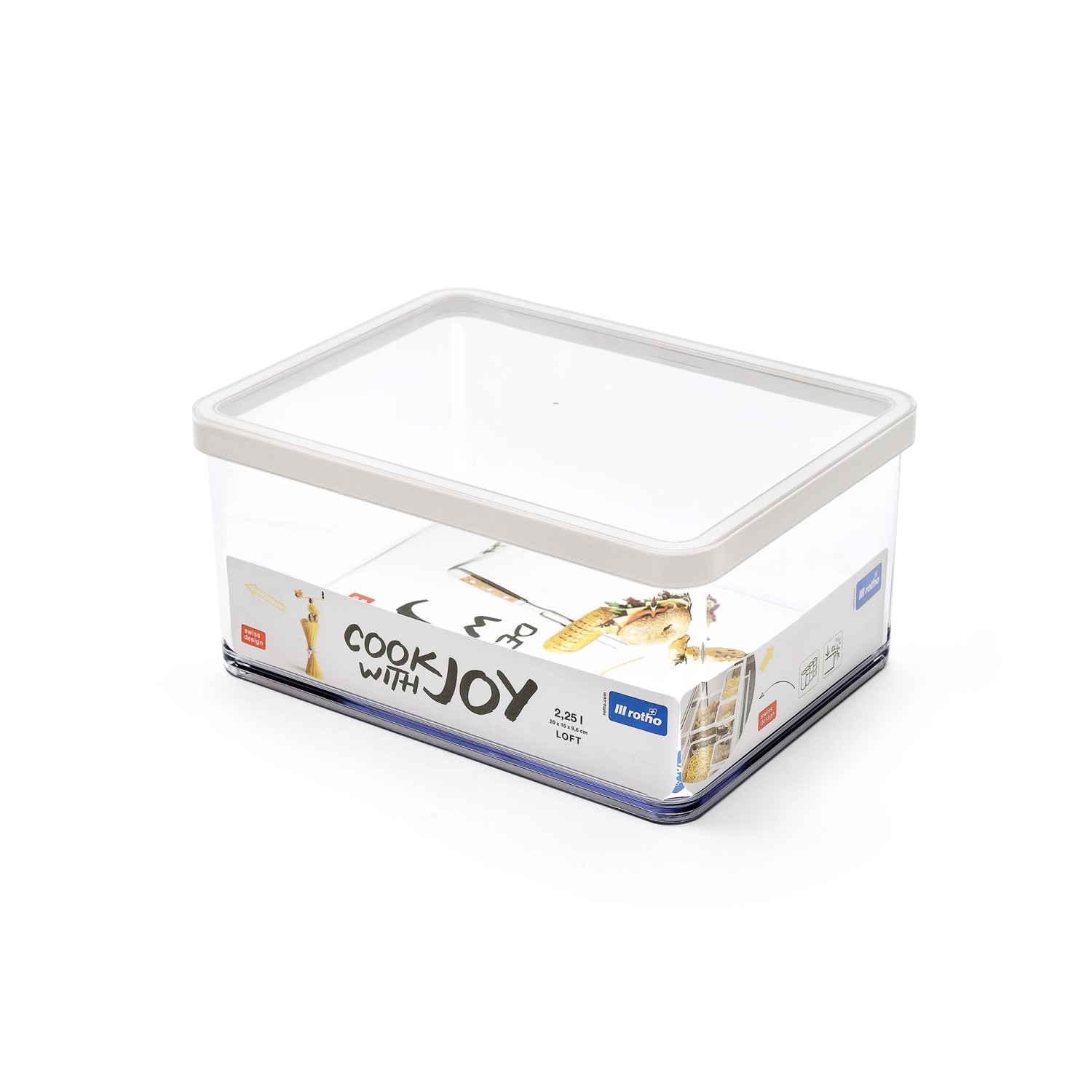 Rotho Dose Loft Premium Breit 2,25 l Weiß-Transparent