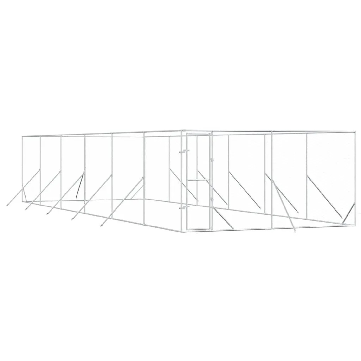 vidaXL Outdoor-Hundezwinger Silbern 4x12x2 m Verzinkter Stahl 3190457
