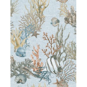 Sanders & Sanders Tapete Unterwasserwelt Blau und Graugrün 53 cm x 10 m