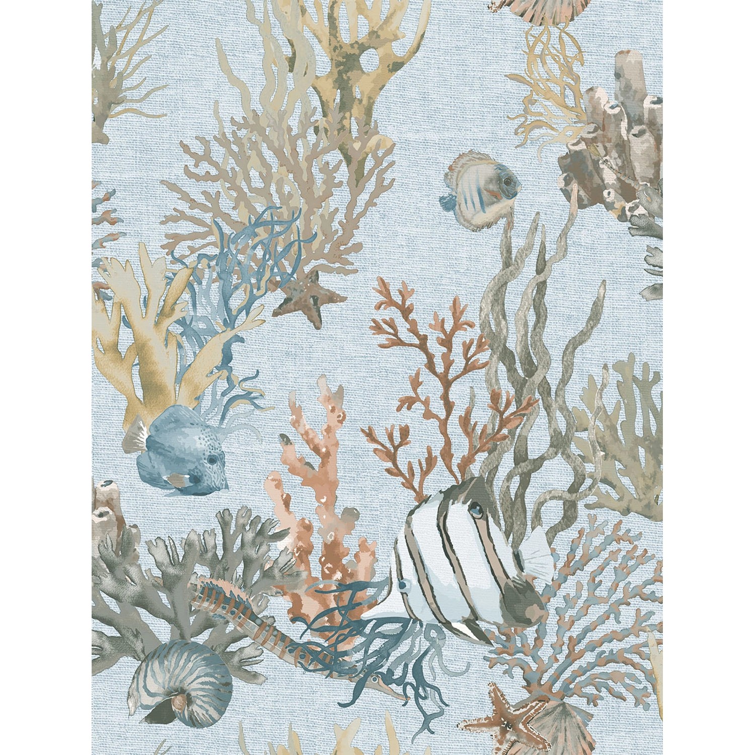 Sanders & Sanders Tapete Unterwasserwelt Blau und Graugrün 53 cm x 10 m günstig online kaufen