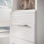 Inn.Furn Waschbeckenunterschrank Leon, weiß hochglanz, 60 cm breit mit 2 Fächern.