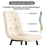 Merax Essgruppe 5-tlg mit 117cm Esstisch  4 Samtstühle Beige  Tischbeine Schwarz_5