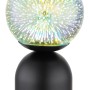 Globo Tischleuchte Julsy, schwarzes Metall, 3D-Effekt, 21 cm. LED-Tischlampe mit Touchdimmer.