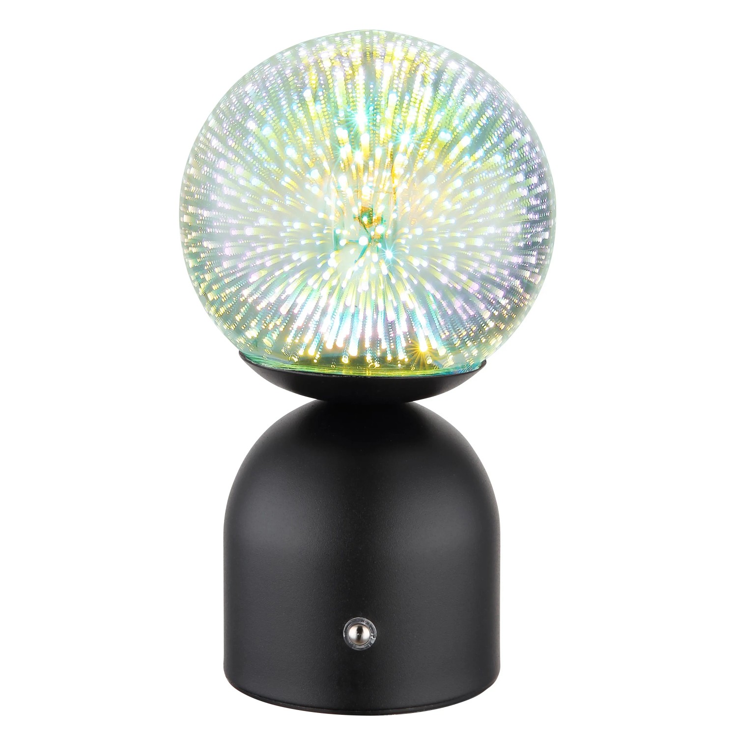 Globo Tischleuchte Julsy, schwarzes Metall, 3D-Effekt, 21 cm. LED-Tischlampe mit Touchdimmer.
