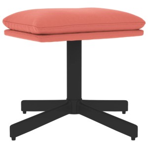 Rosa vidaXL Fußhocker aus Samt mit schwarzem Metallfuß, quadratisch.
