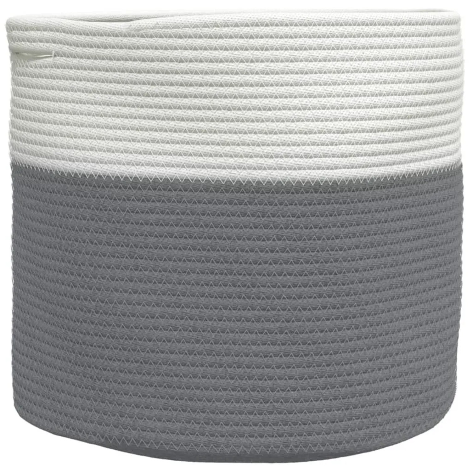 vidaXL Aufbewahrungskorb Grau und Weiß Ø40x35 cm Baumwolle 358465