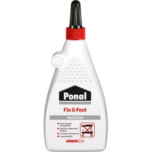 Ponal Fix & Fest Holzleim, 200g Flasche, transparent trocknend, für starke Verklebungen.