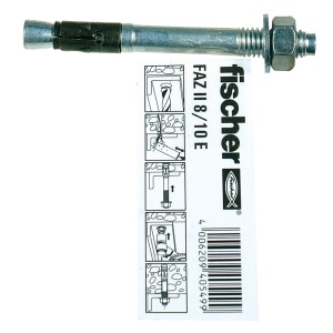 Fischer Bolzenanker FAZ II 8/10, Stahlanker mit Mutter und Unterlegscheibe für Beton.