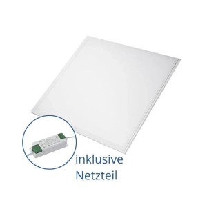 LUXULA LED Panel Rasterleuchte 62x62cm mit Netzteil, neutralweiß, für Deckenmontage.