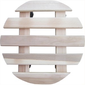 Runder Pflanzenroller aus Buchenholz, naturfarben, Ø 30 cm für den einfachen Transport von Pflanzen.