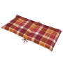 Beautissu Niederlehner Auflage Sunny RO, 4er Set, 100x50x6cm, rot kariert mit Befestigungsschnüren.