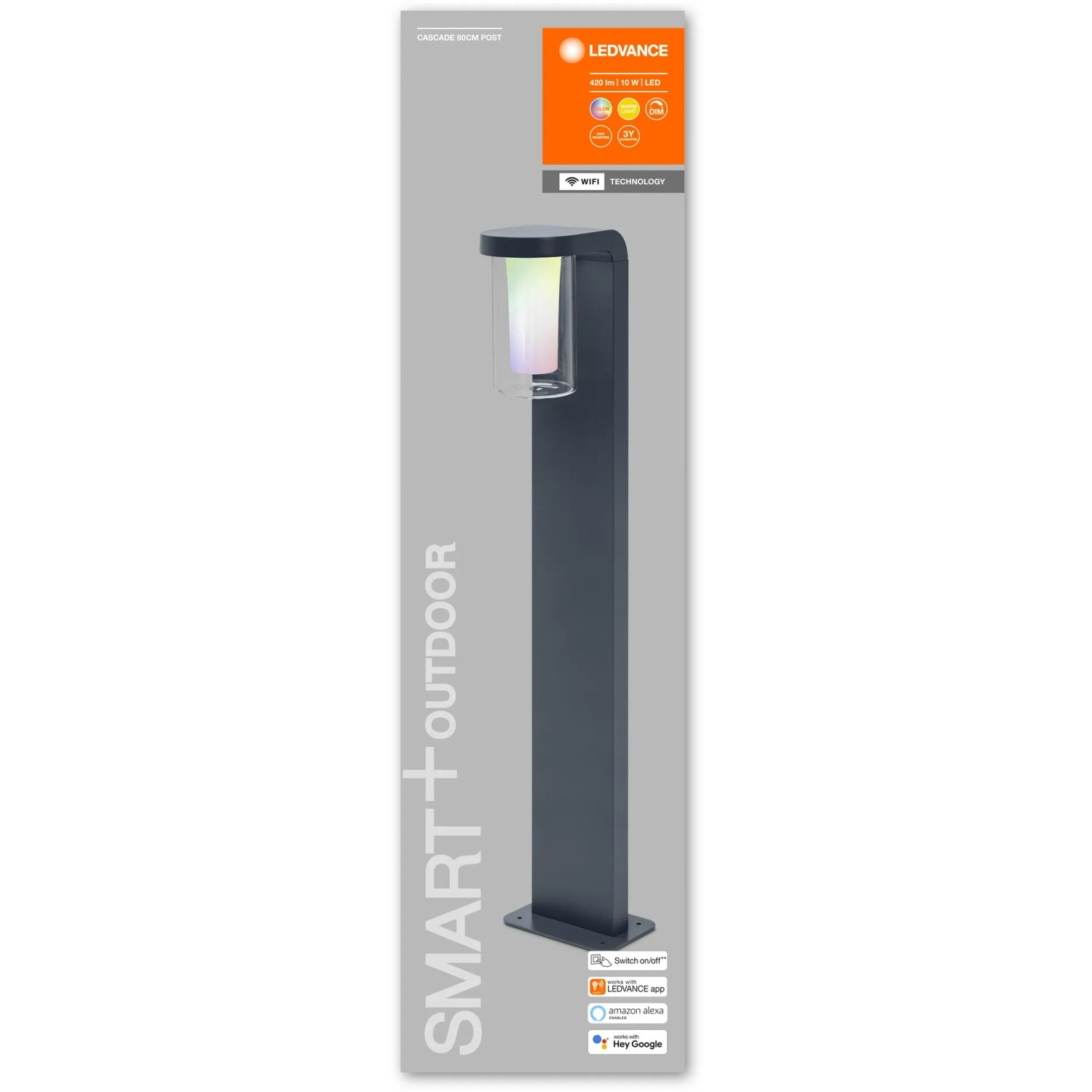 Ledvance Smart+ Cascade Multicolor LED-Außenleuchte, 80cm Standleuchte für Garten & Terrasse.