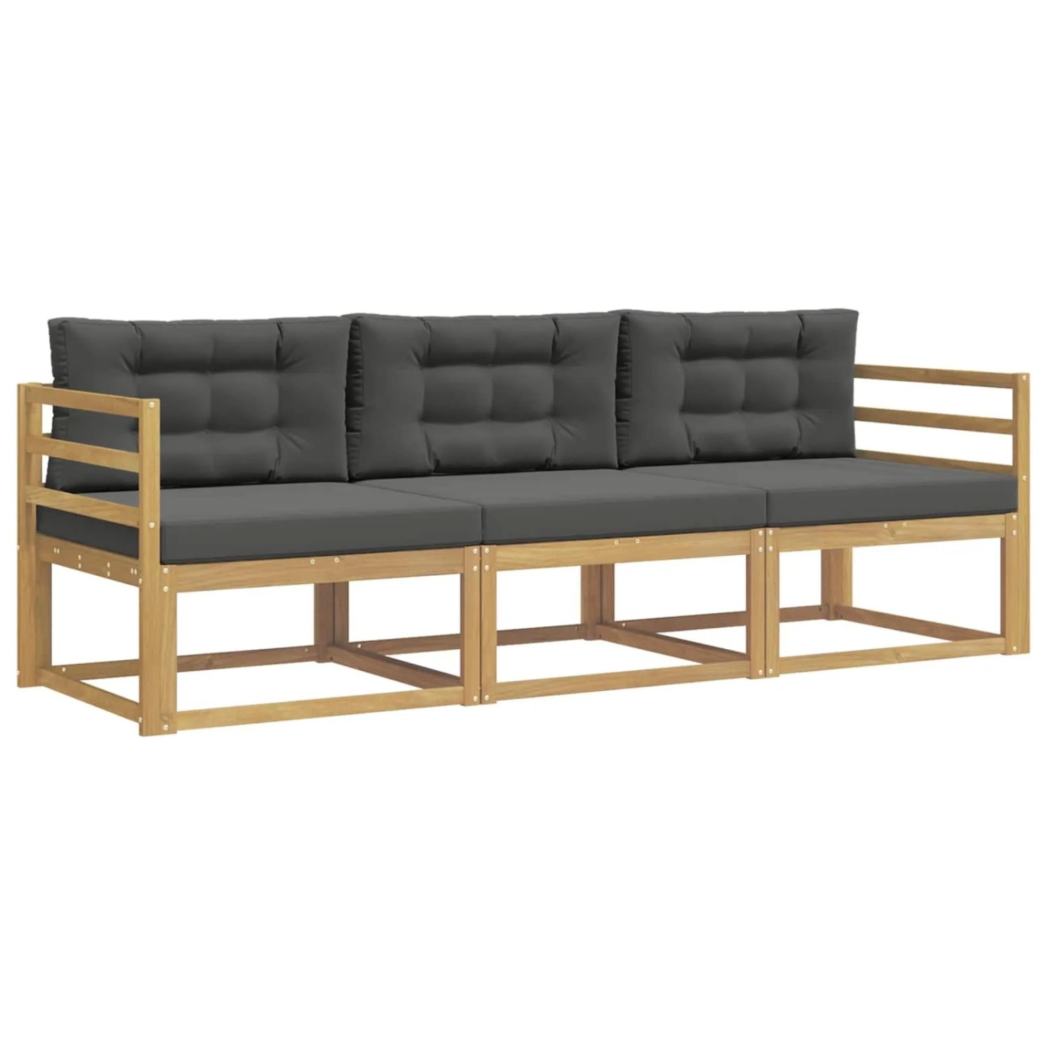 vidaXL Outdoor-Sofagarnitur 3 Stk Weiß und Anthrazit Polyester 3385976