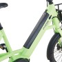 Detailansicht des Prophete Urbanicer 3.0 E-Bikes, hellgrüner Rahmen mit integriertem Akku.