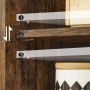 Detailaufnahme: Höhenverstellbare Ablagen im braunen Songmics Badezimmerschrank Hanis.