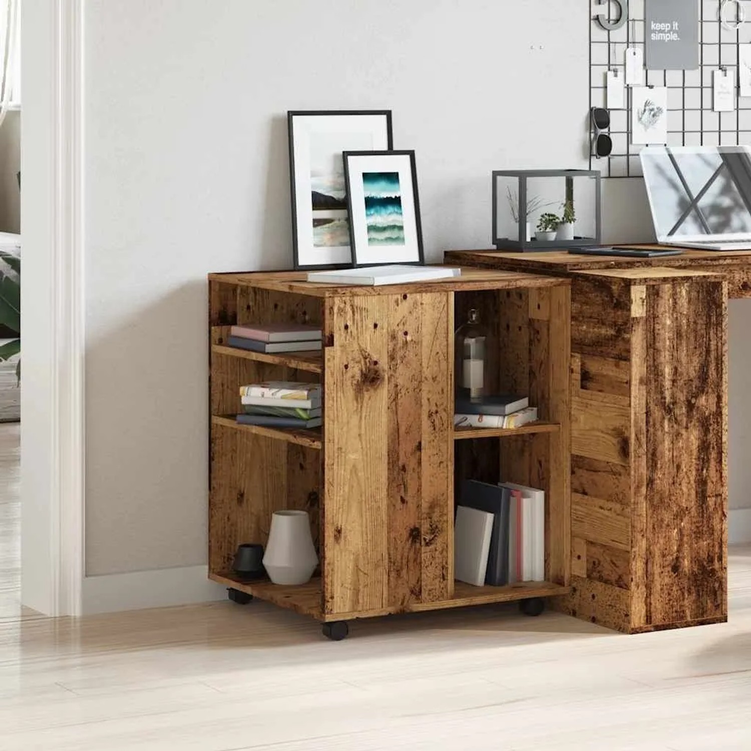 vidaXL Rollschrank Altholz-Optik 60x53x72 cm Holzwerkstoff 856658_3