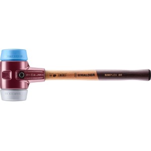 Halder Simplex Schonhammer Ø 80mm mit TPE-soft (blau) und TPE-mid (grau) Einsätzen.