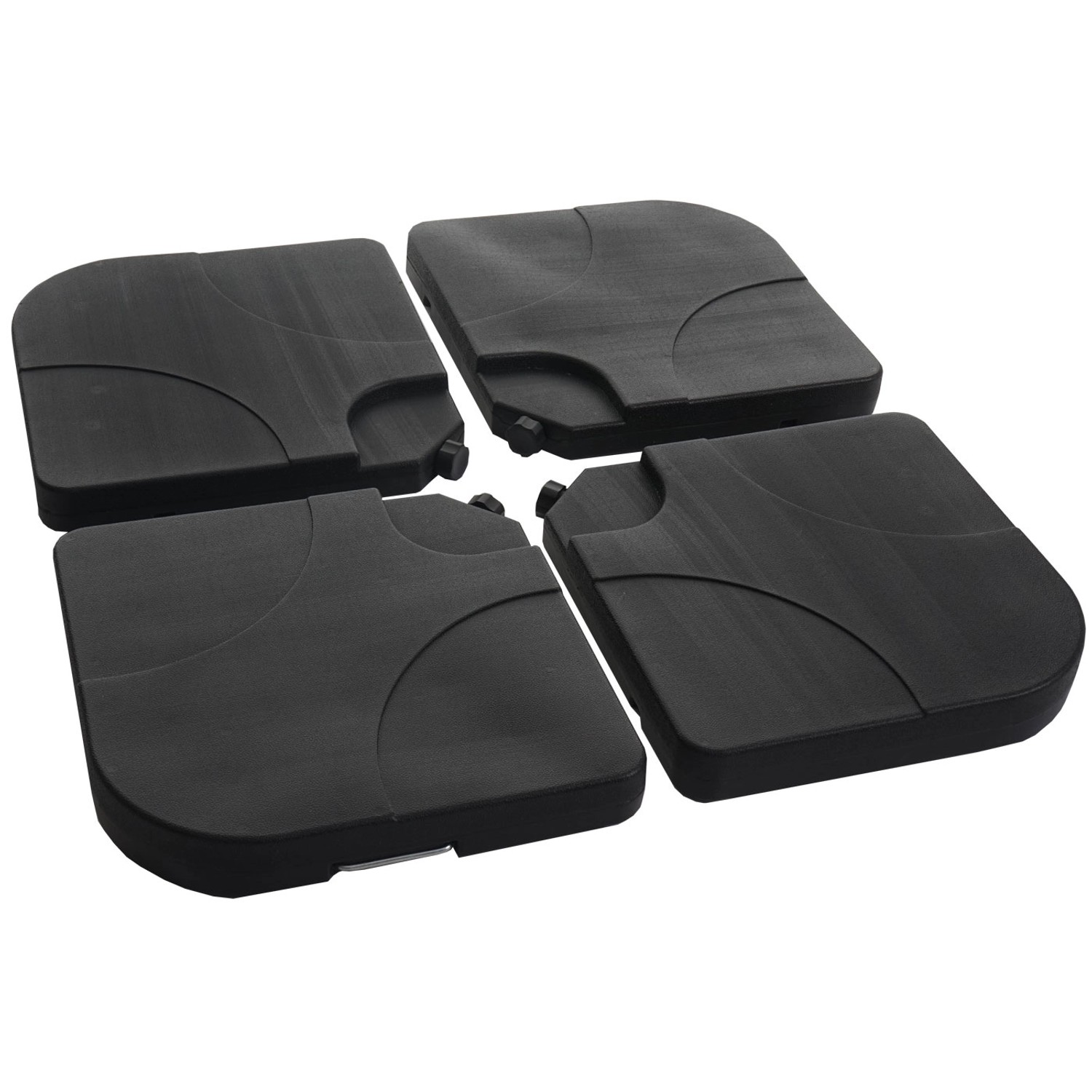 Schirmständer-Set für Ampelschirme, 4-teilig, schwarz, für sicheren Stand.