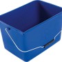 Blauer LUX-TOOLS Farbeimer (8 l) aus robustem Kunststoff mit Metallgriff für Renovierungsarbeiten.