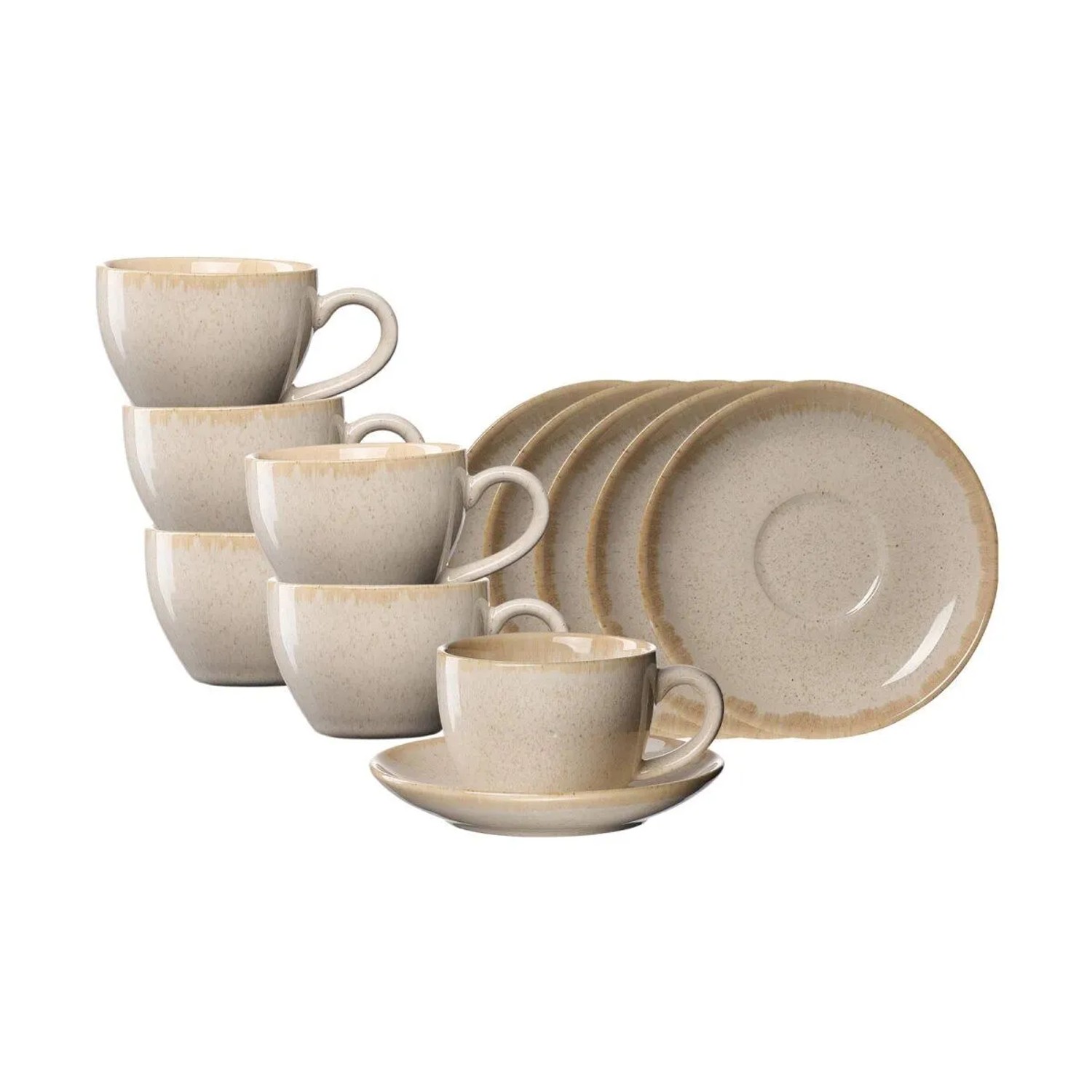 Ritzenhoff & Breker Sahara Espressotasse mit Untertasse 6er Set Creme