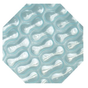 Achteckige Evolution Solarplane 350cm Sol+Guard 500µm mit Geobubble für Pool, Nahaufnahme.