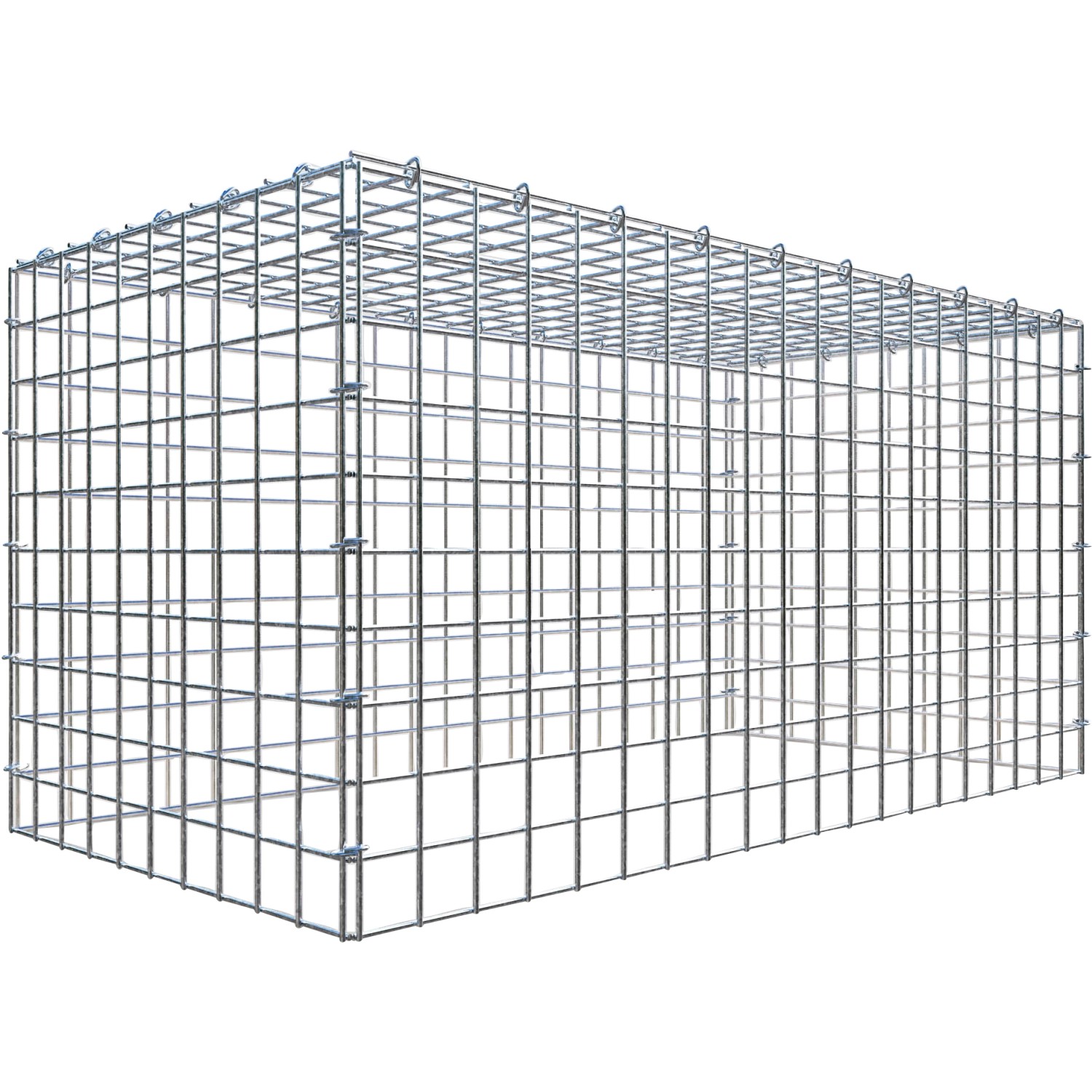 Gabiona C-Ring-Gabione-Anbaukorb Typ 3 50 x 100 x 50 cm Maschenw 5 x 5 cm