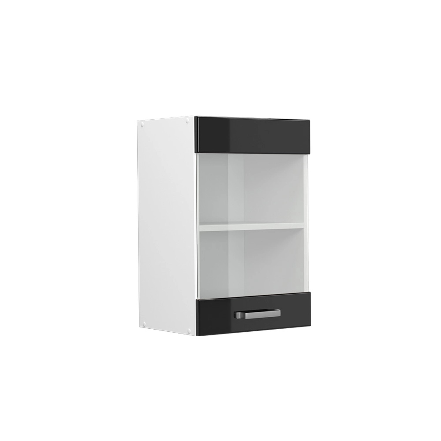 Vicco Küchenglasschrank R-Line Glashängeschrank Schwarz Hochglanz/Weiß 40 cm