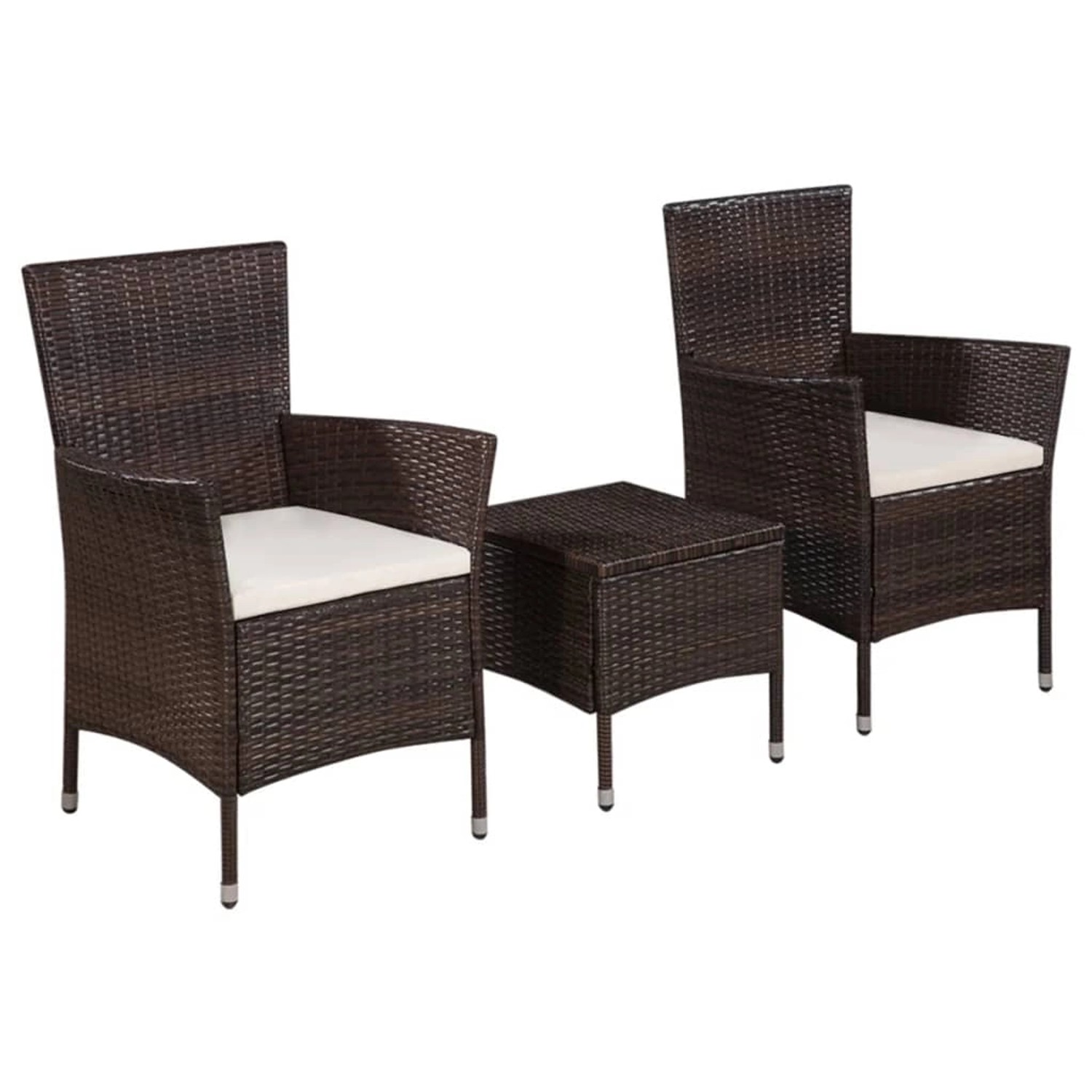 3-tlg. Bistro-set Poly Rattan Braun günstig online kaufen