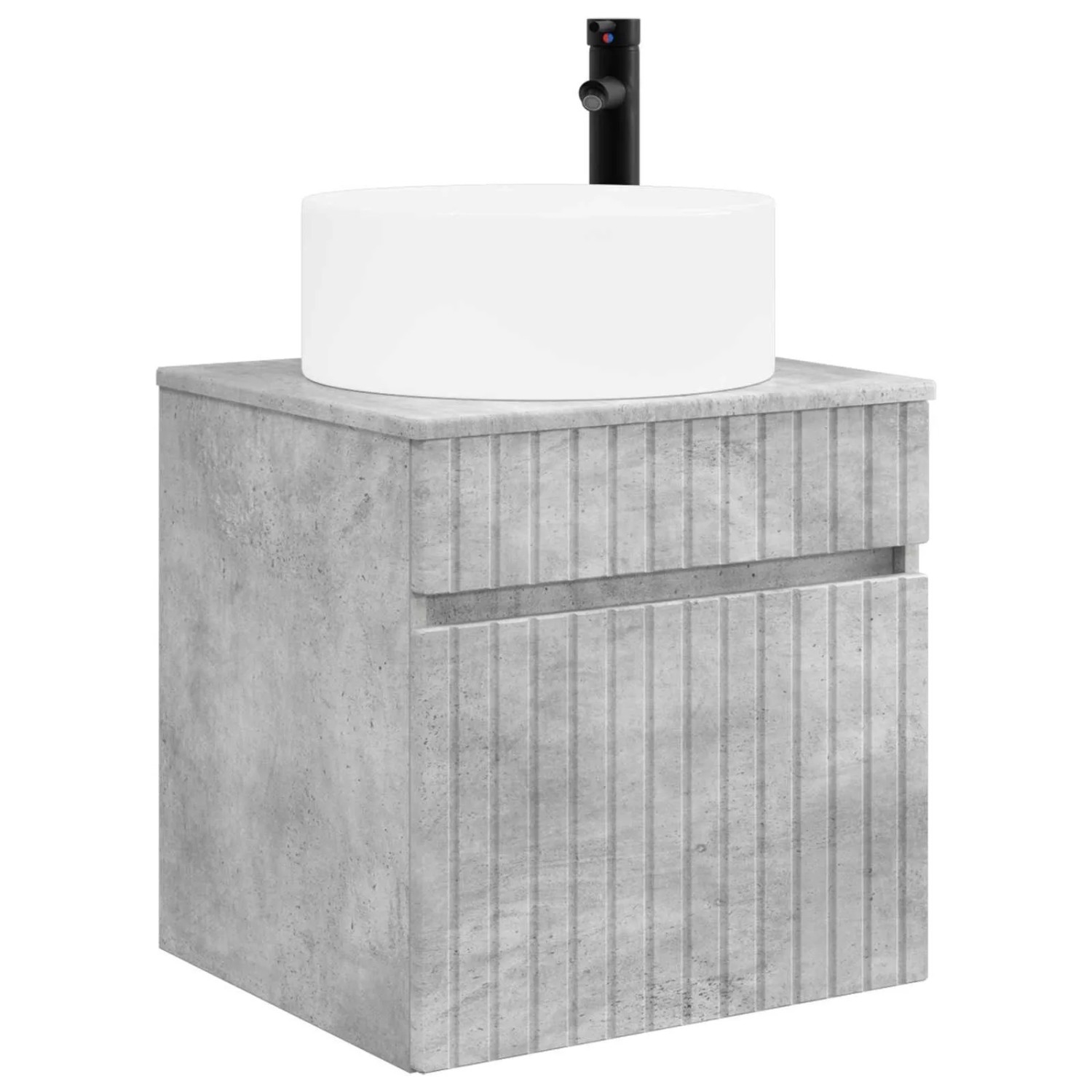 vidaXL Wandmontierte Waschbecken-Vanität Betongrau 49 x 44,5 x 65,5 cm 890625