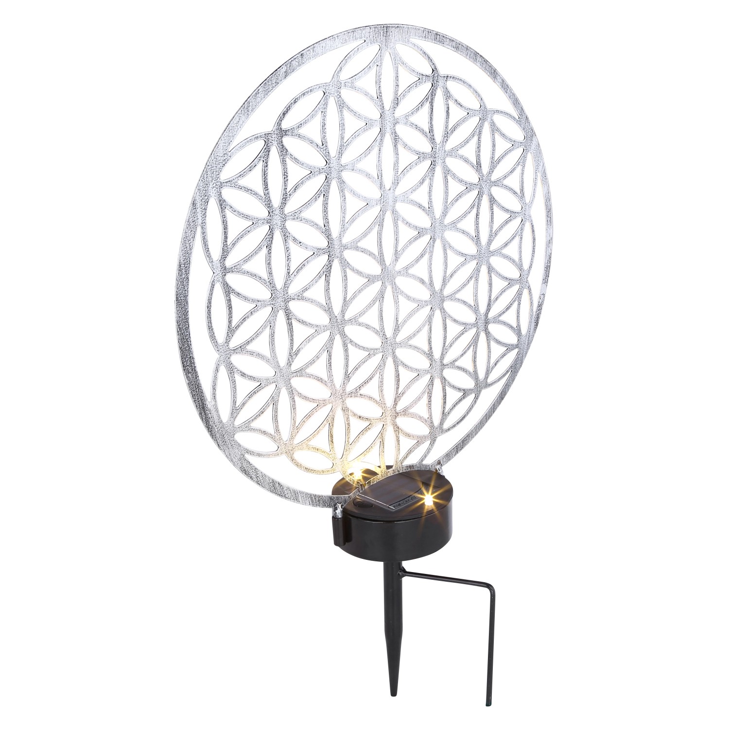 Globo LED-Solarleuchte Lebensblume 30 cm x 10 cm x 41 cm Silber