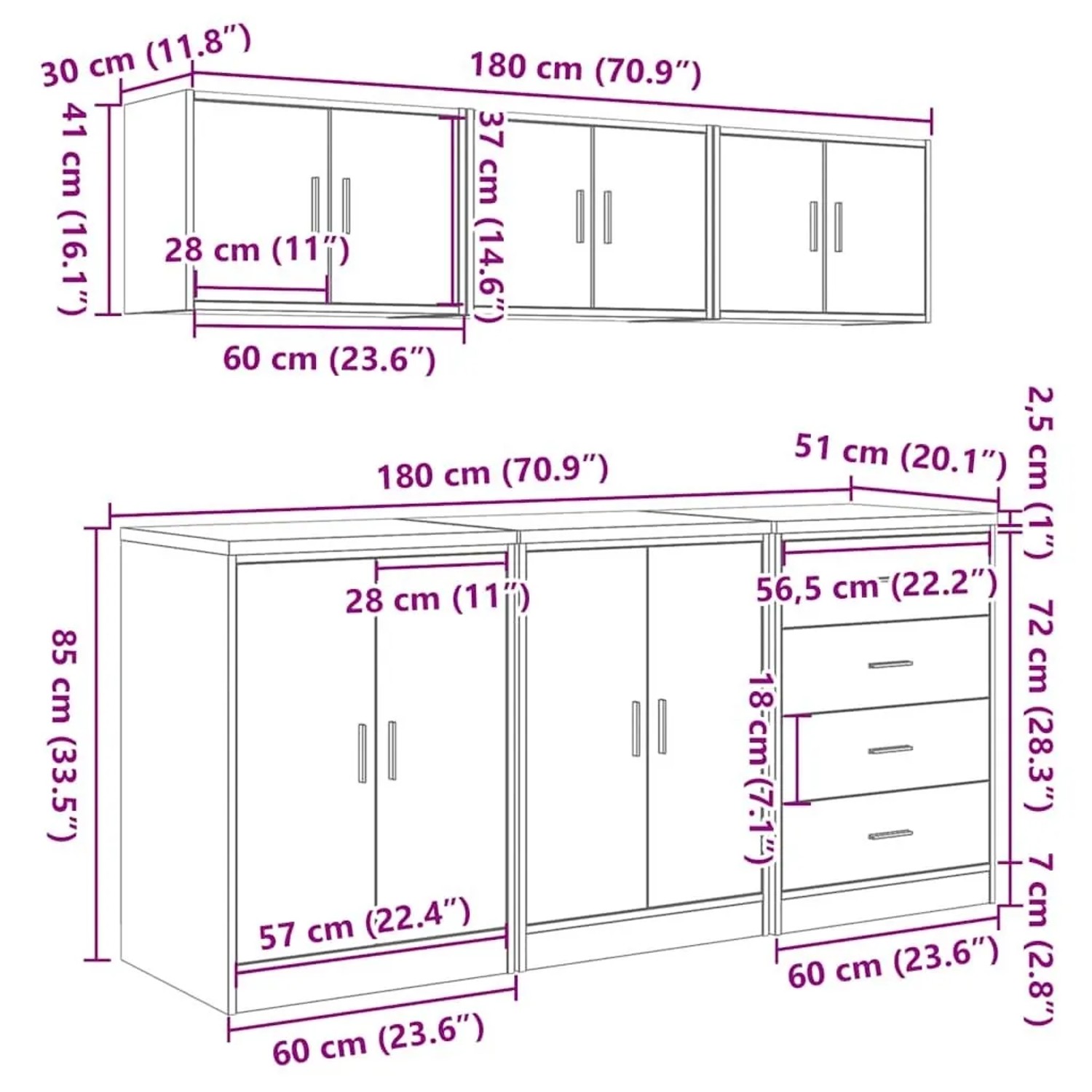vidaXL Garagenschränke 6 Stk Artisan-Eiche Holzwerkstoff 3328349_16