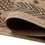 Detailansicht: Ayyildiz Outdoor-Teppich Dhaka, 80x150 cm, schwarz mit Vintage-Muster.