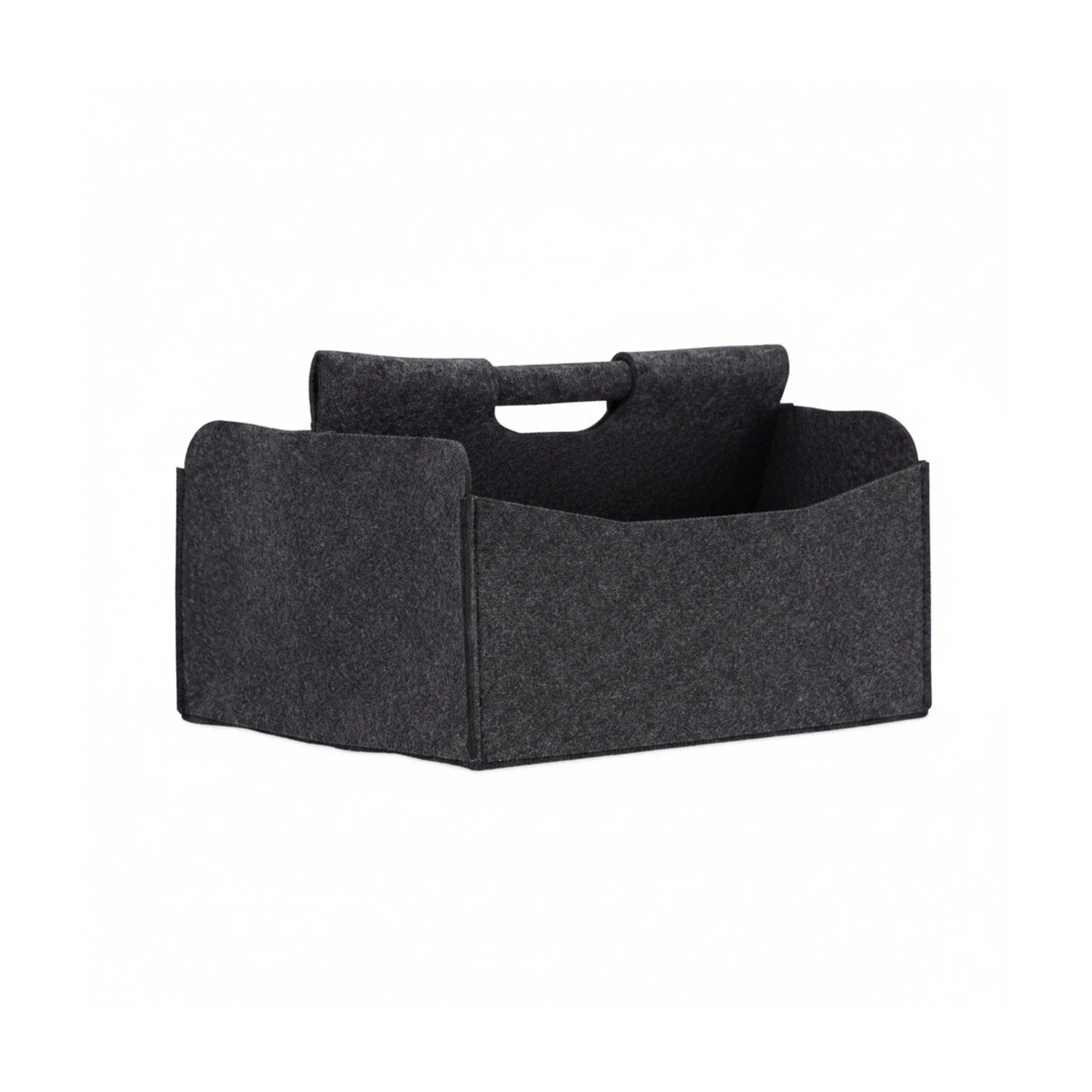Relaxdays Zeitungskorb Filz Anthrazit Faltbar 22 cm x 32 cm x 29 cm 330 g