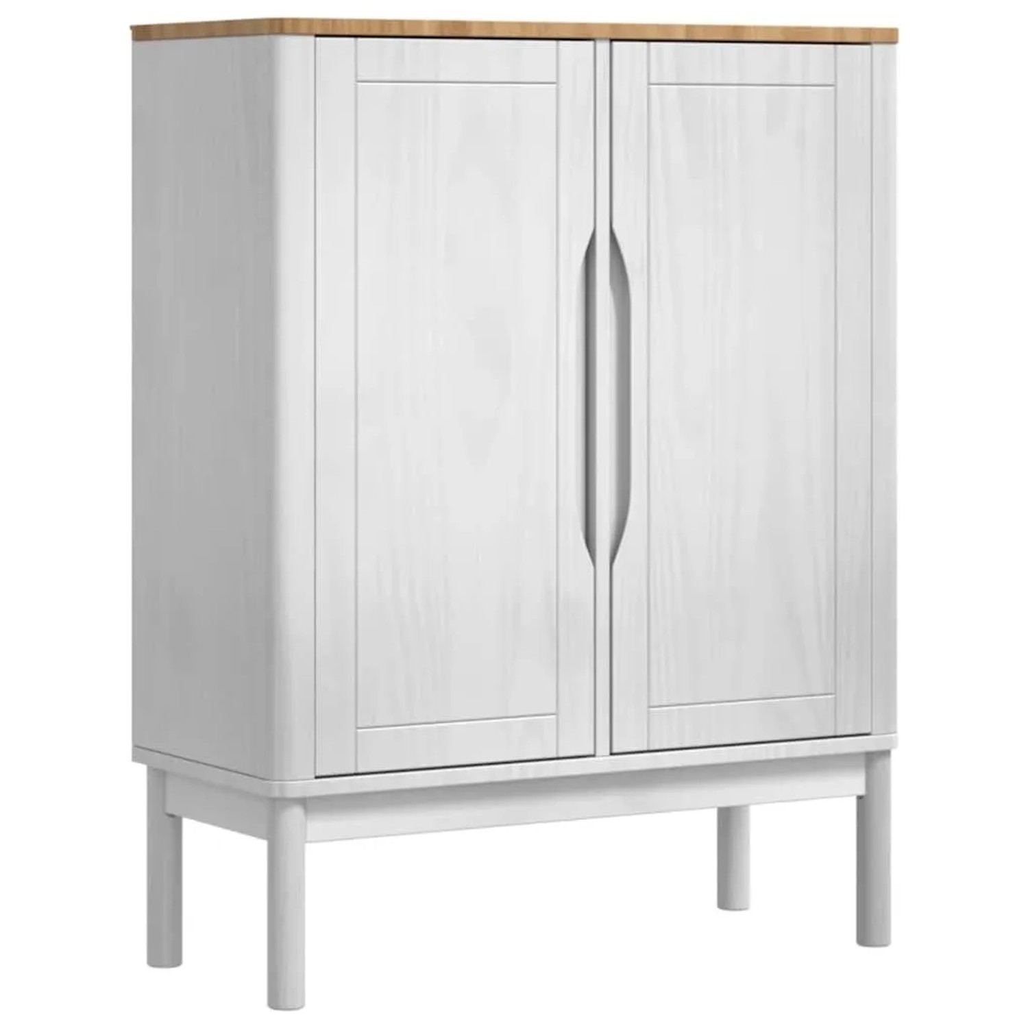 vidaXL Sideboard FLORO Weiß 70 x 30 x 70,5 cm Massivholz Kiefer 42011248