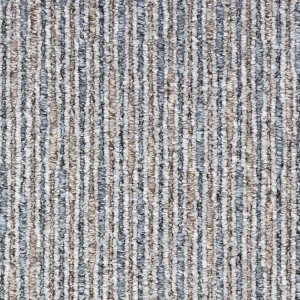 Detailaufnahme: Moderner, silbergrauer Teppichläufer Geneva mit melierter Textur.