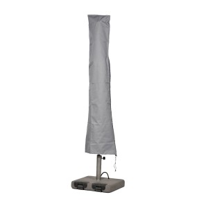 Graue Sonnenschirmhülle von Mehr Garten Premium für Schirme bis Ø 450 cm oder 320x320 cm.